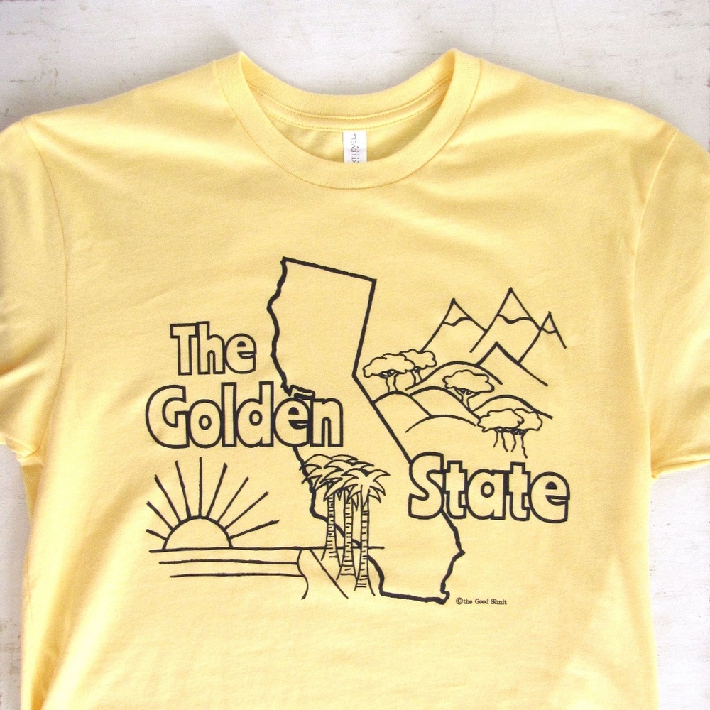 California Golden State Tshirt Retro Vintage Look